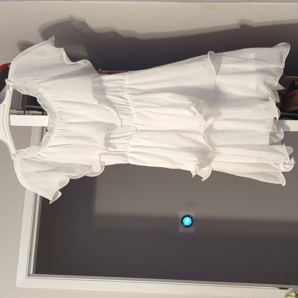 Off the shoulder white dress
